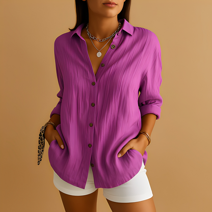 Aldina - Lekka bluzka damska z długimi rękawami