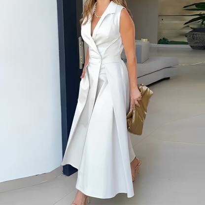 Diola - Stylowa sukienka z V-dekoltem dla kobiet