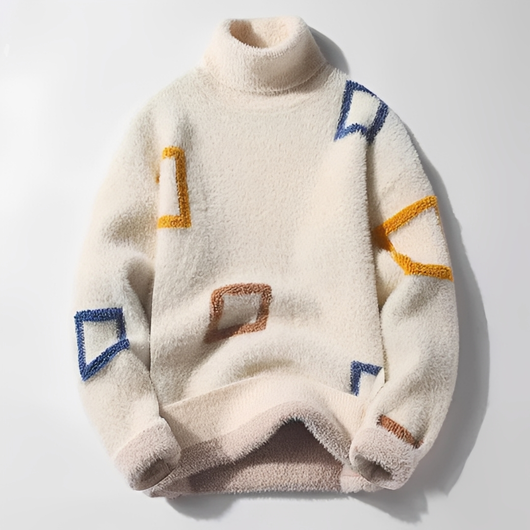 Clarks - Męski sweter z golfem z wełny