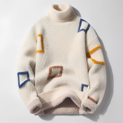 Clarks - Męski sweter z golfem z wełny