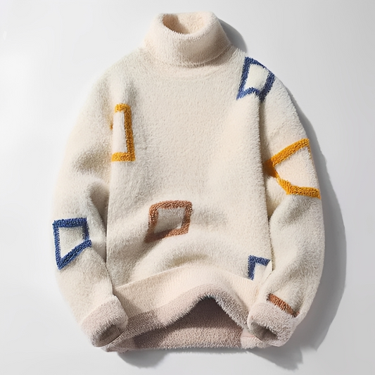 Clarks - Męski sweter z golfem z wełny