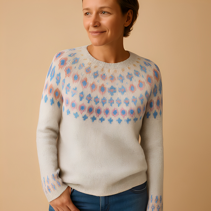 Aldreda - Wełniany sweter z unikalnym wzorem dla kobiet